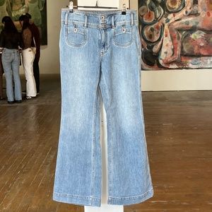 Pilcro and the Letterpress hi rise boot cut trouser